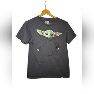 Small Groku Star Wars Gray T-Shirt, Small Stain, Used